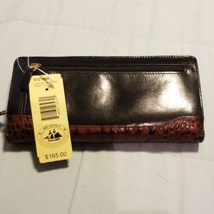 Brahmin Black/Brown leather wallet